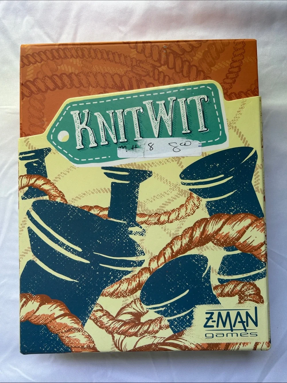 KnitWit Board Game by Z-Man Games - Nautical Blue & Tan Box